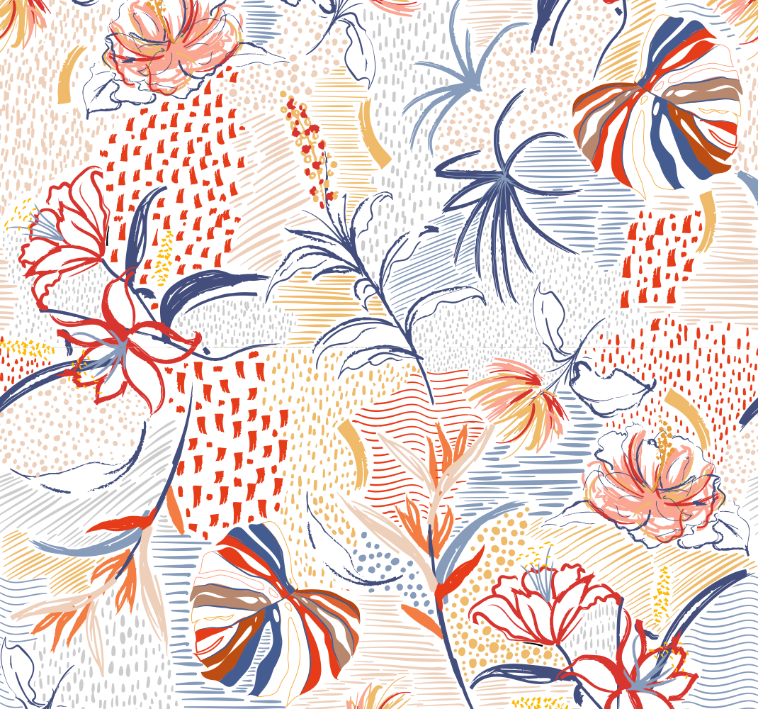 Covor de vinil hol cu model ornamental și floral - TenStickers