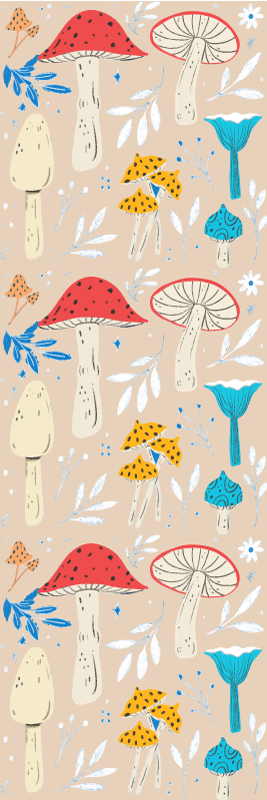 Covor de vinil hol fundal bej ciuperci clasice - TenStickers