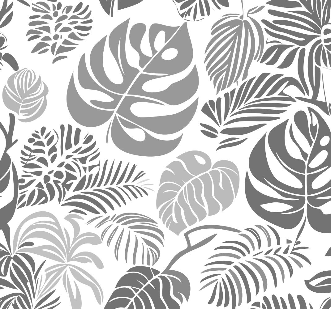 Covor de vinil gri cu frunze de monstera - TenStickers