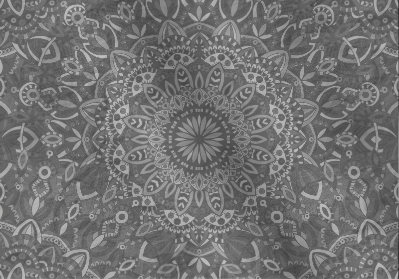 Covor de vinil gri cu model mandala complicat - TenStickers