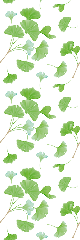 Covor de vinil hol cu frunze de ginkgo pictate - TenStickers