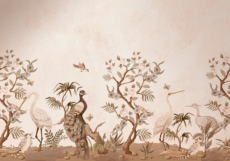 Covor de vinil bej cu fauna vintage - TenStickers