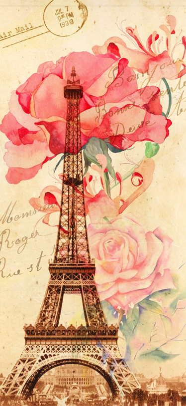 Covor de vinil bej stil retro paris - TenStickers