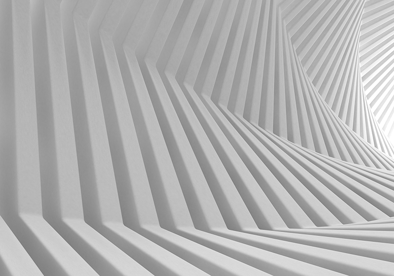 Covor de vinil alb cu valuri geometrice abstracte - TenStickers