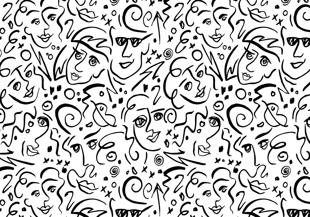 Covor de vinil alb cu artă graffiti alb-negru - TenStickers