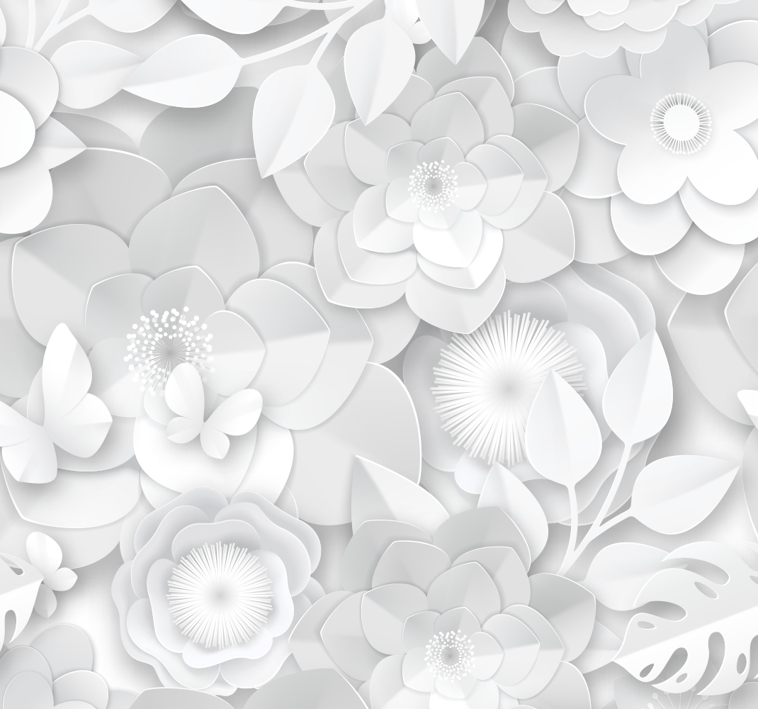 Covor de vinil alb flori albe 3d - TenStickers