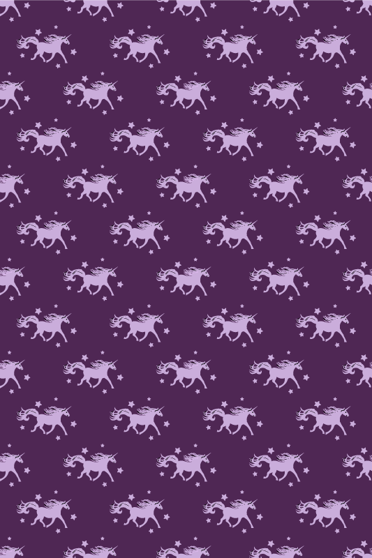 Covor de vinil violet cu unicorni simpli pe fundal violet - TenStickers