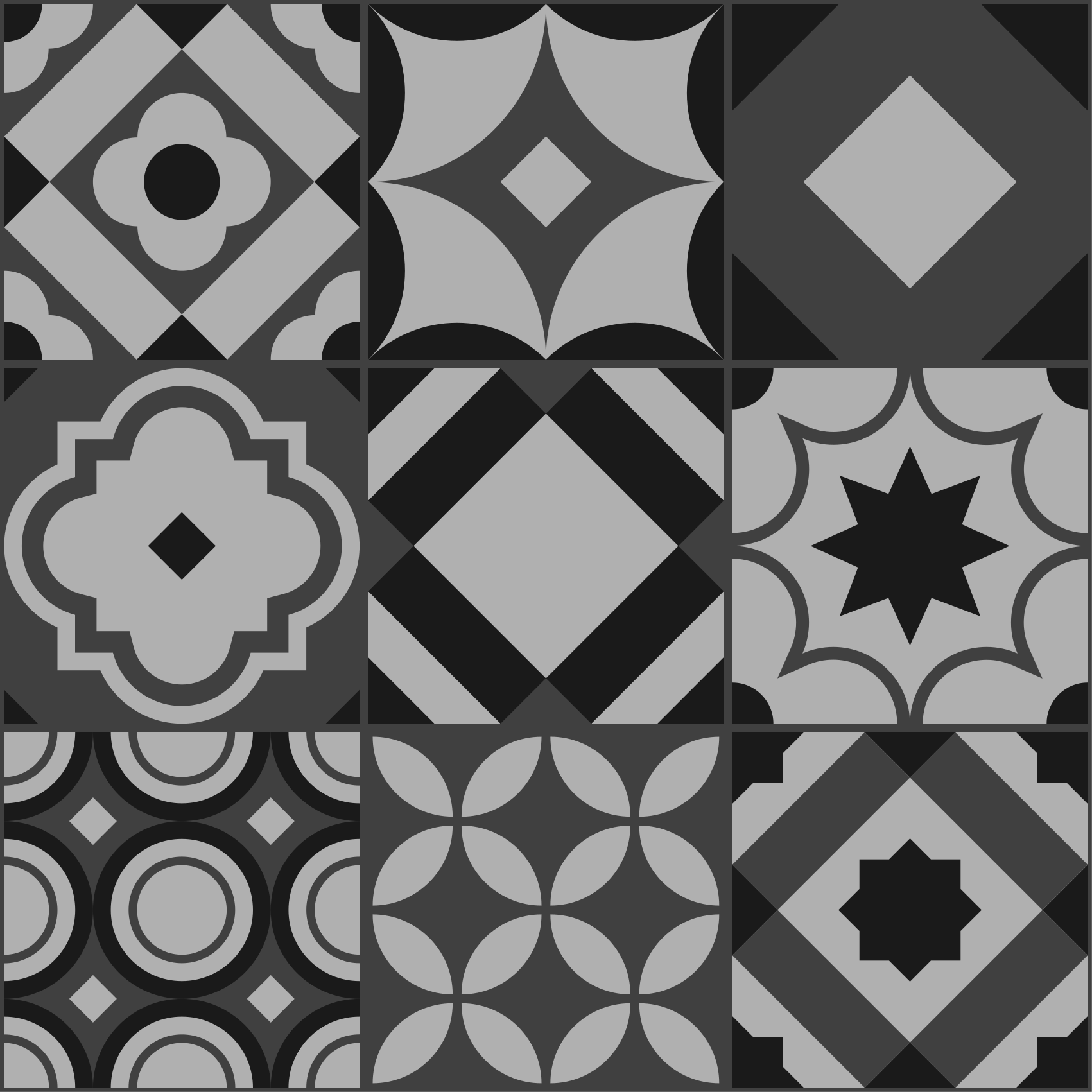 Covor vinil negru plăci ceramice negre - TenStickers