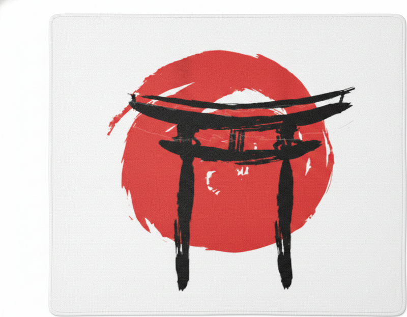 Covor vinil roșu poartă pictată japoneză - TenStickers