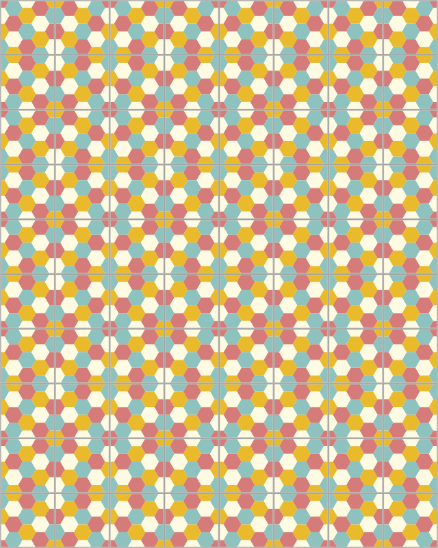 Covor de vinil geometric cu hexagoane colorate - TenStickers