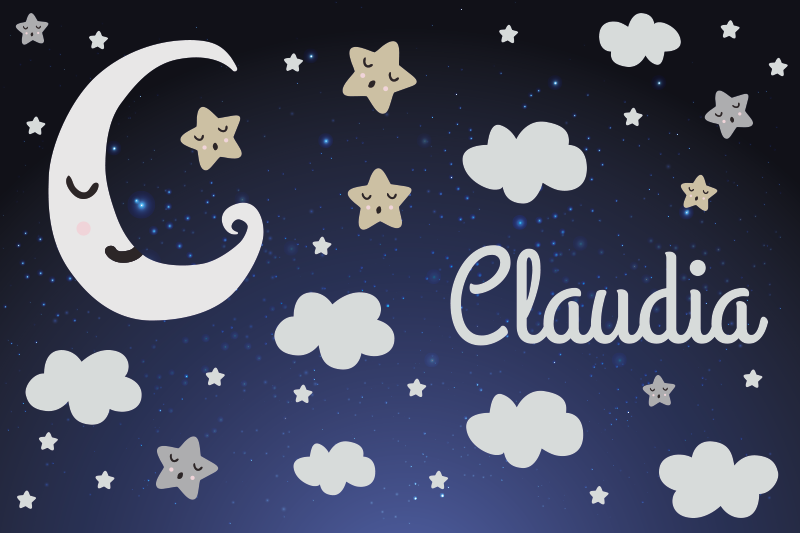 Covor vinil de lună și stele fabuloase - TenStickers