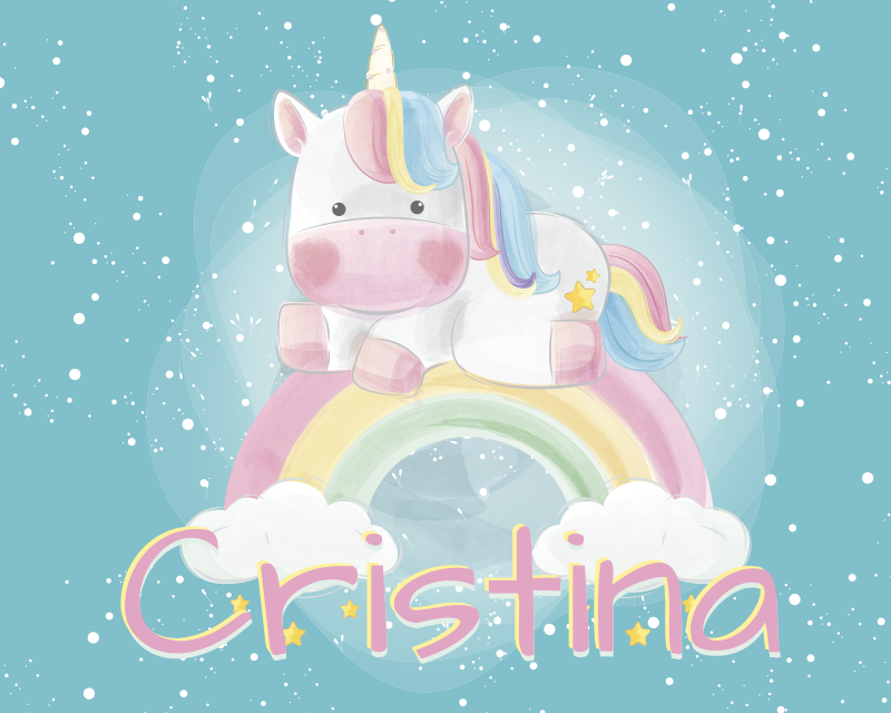 Covor vinil personalizabil pentru copii unicorn - TenStickers