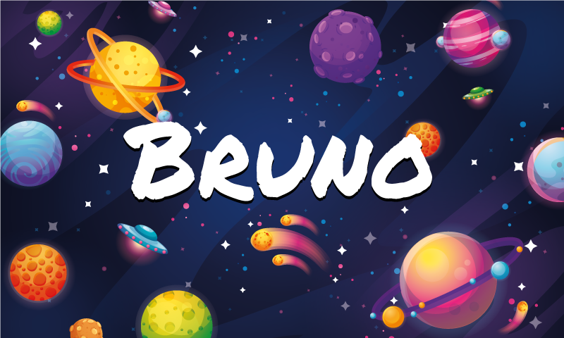 Covor de vinil univers și planete cu nume - TenStickers