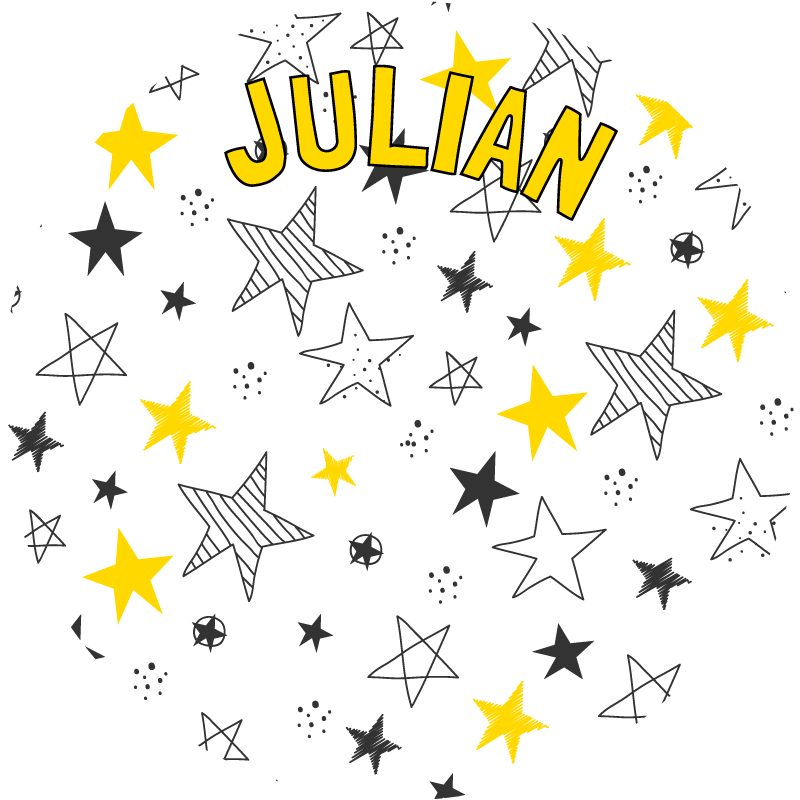 Covor vinil de stele fabuloase rotunde personalizabile - TenStickers