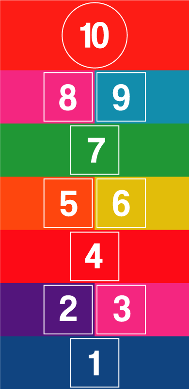 Joc de covoare de vinil colorat hopscotch - TenStickers