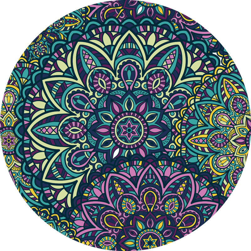 Covor minunat de vinil compozitie rotunda mandala - TenStickers