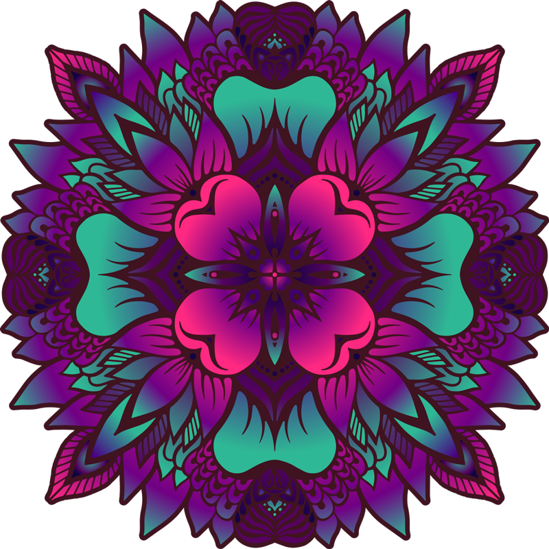 Covor floral de mandala lila si violet - TenStickers