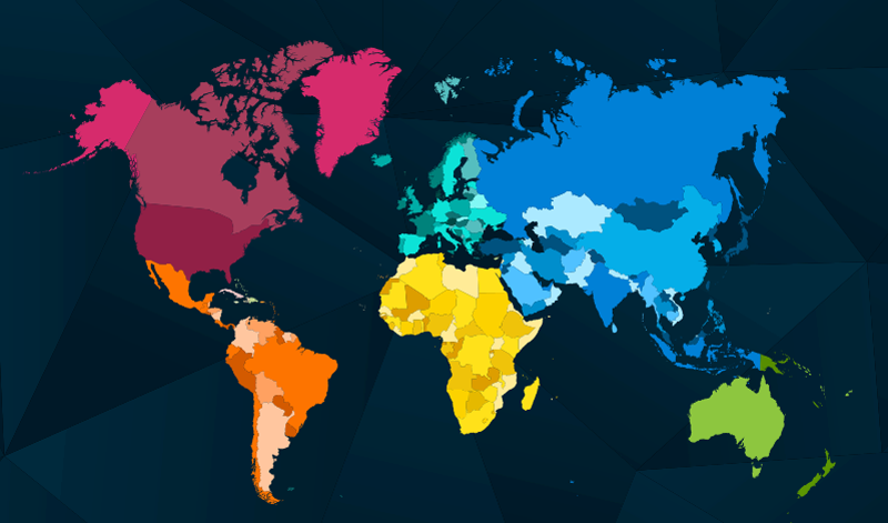 Hartă modernă colorată hartă mondială covor - TenStickers