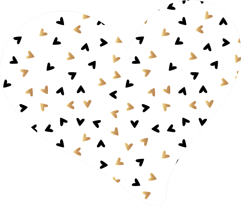 Covor vinil minimal inima aurie și neagră - TenStickers