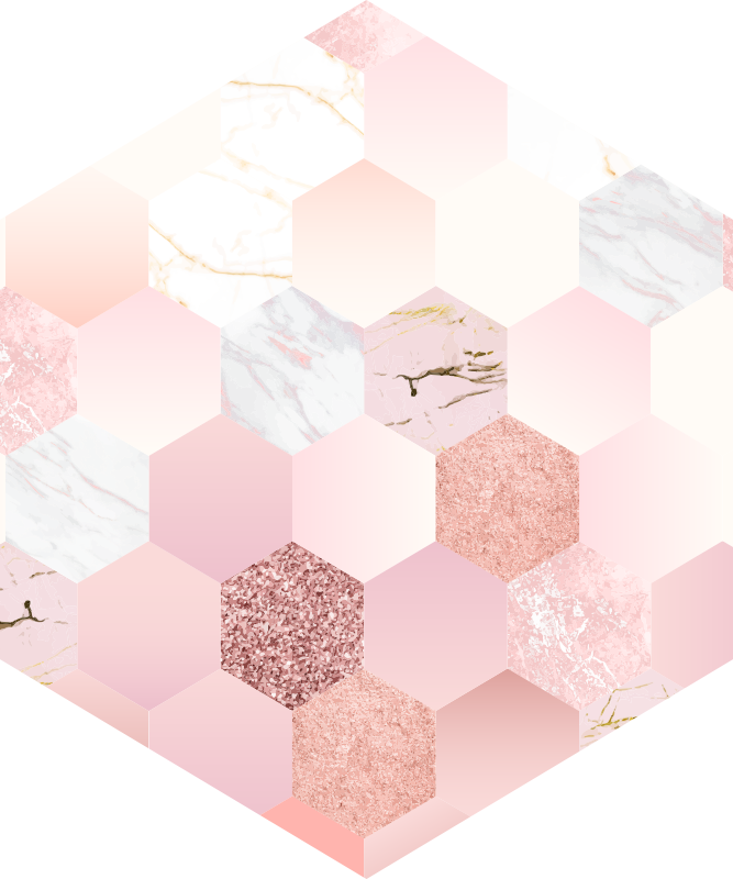 Covoare moderne hexagonale textură roz - TenStickers