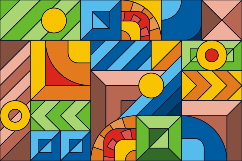 Covor de vinil cu mozaic abstract colorat - TenStickers