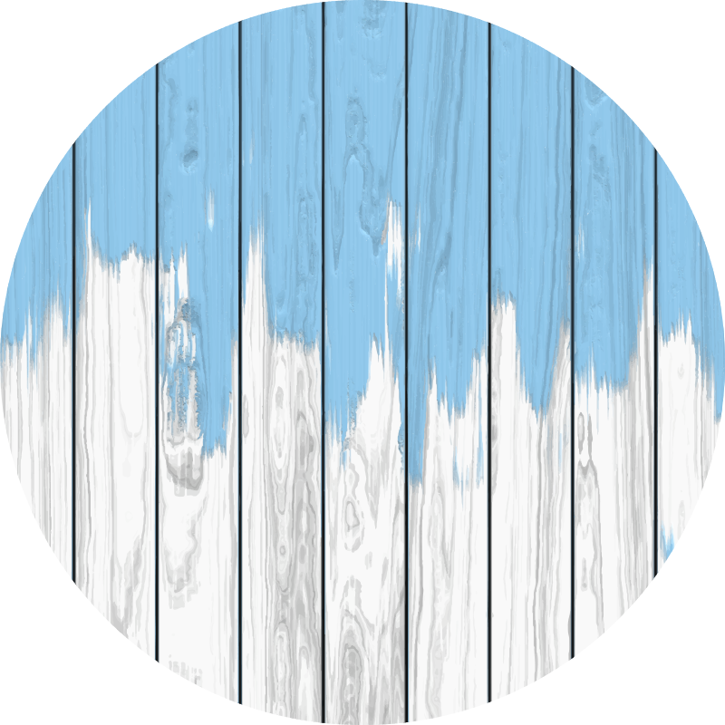 Covor rotund din lemn alb și albastru de vinil - TenStickers