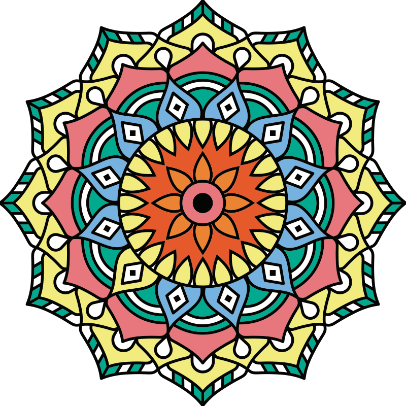 Covor de vinil colorat în formă de floare de mandala - TenStickers