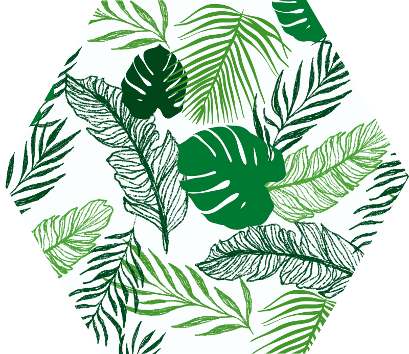 Covor de vinil modern cu frunze fine - TenStickers