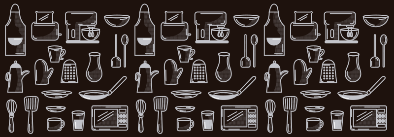 Unelte de bucătărie dreptunghiulare covor modern din vinil - TenStickers