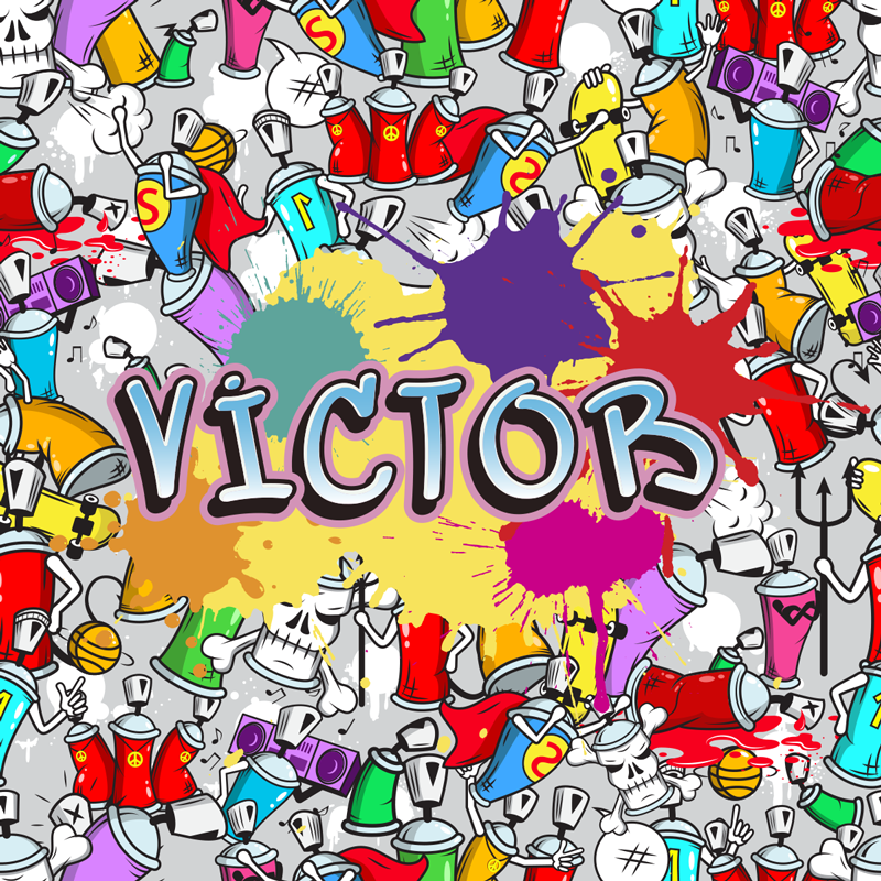 Covor multicolor din vinil graffiti cu nume - TenStickers