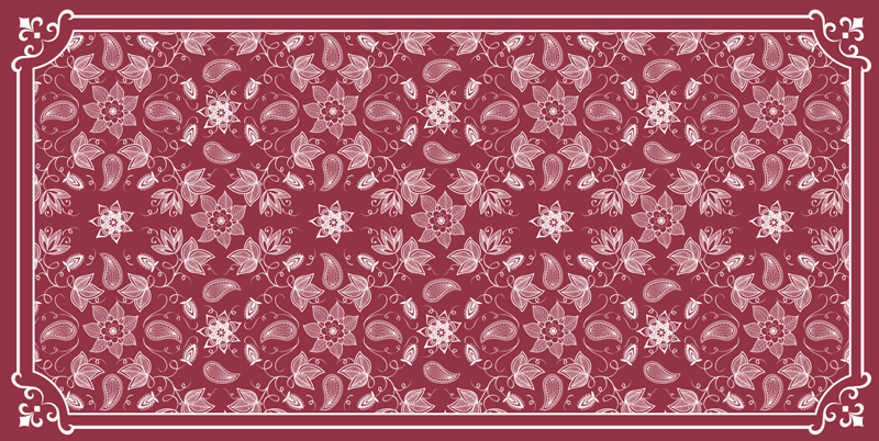 Covor de vinil mozaic tapiserie florală ornamentată - TenStickers