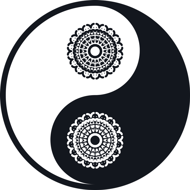 Covor din sufragerie din vinil ying yang paisley - TenStickers