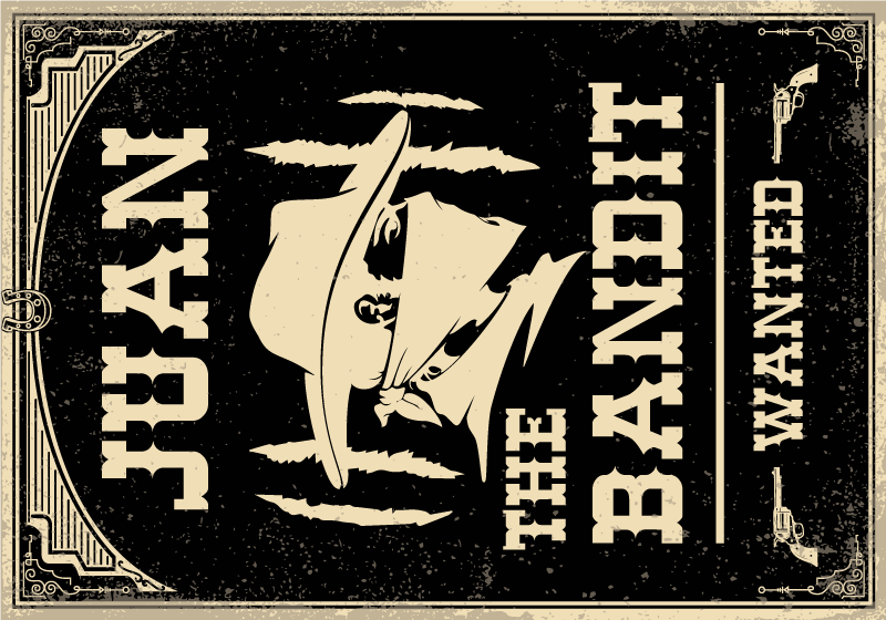 Covor de vinil cu nome tema banditului occidental - TenStickers