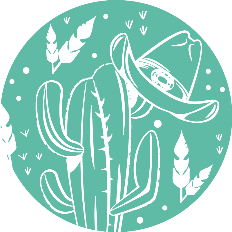 Covor vinil flori și plante tema botanica cactus - TenStickers