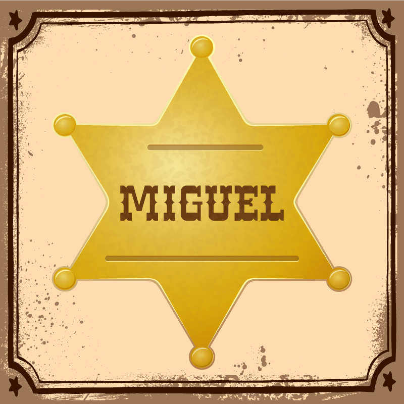 Covor de vinil cu nome insignă personalizată de șerif - TenStickers