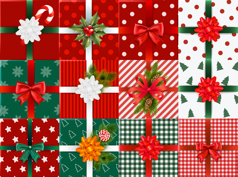 Covor vinil Crăciun modele de cadouri festive - TenStickers