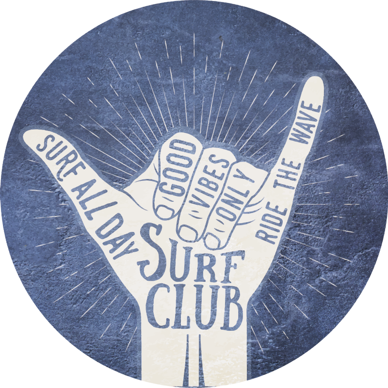 Covoare de vinil cu fraze emblema clubului de surf - TenStickers