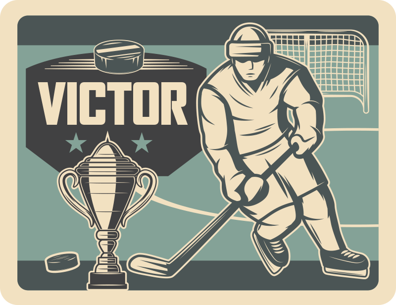 Covor de vinil cu nome grafică sportivă personalizabilă - TenStickers