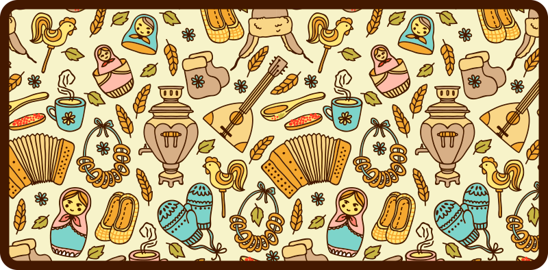 Covor vintage cu elemente rusești - TenStickers