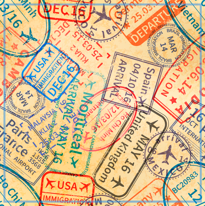 Covor uimitor de timbru de călătorie vintage - TenStickers