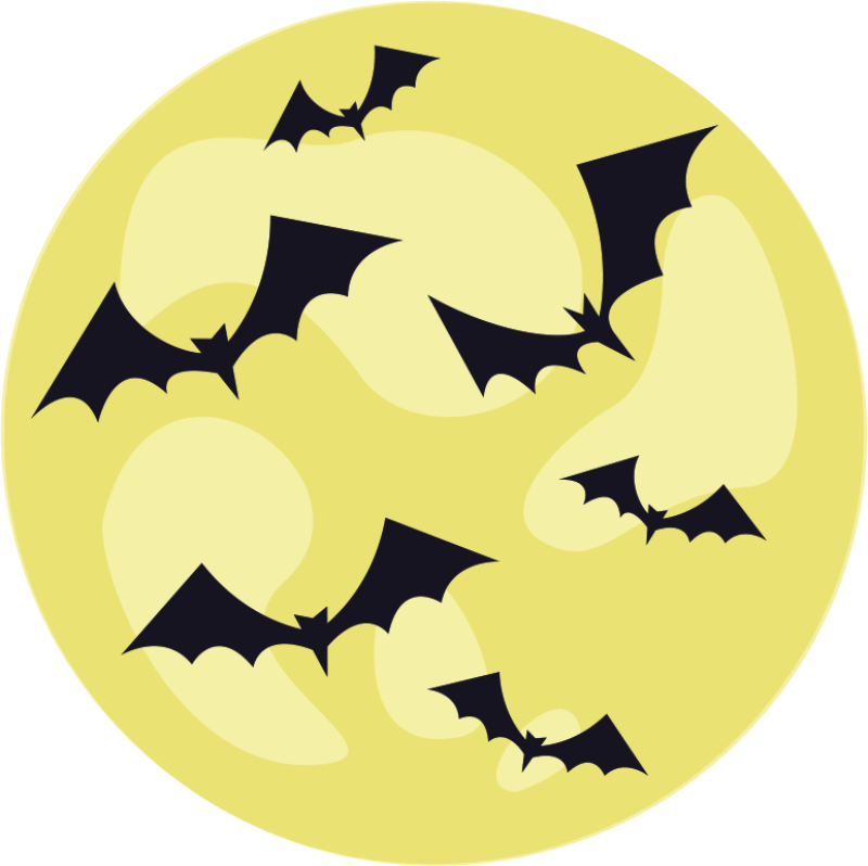 Covor de vinil Halloween cerc de lilieci nocturni - TenStickers
