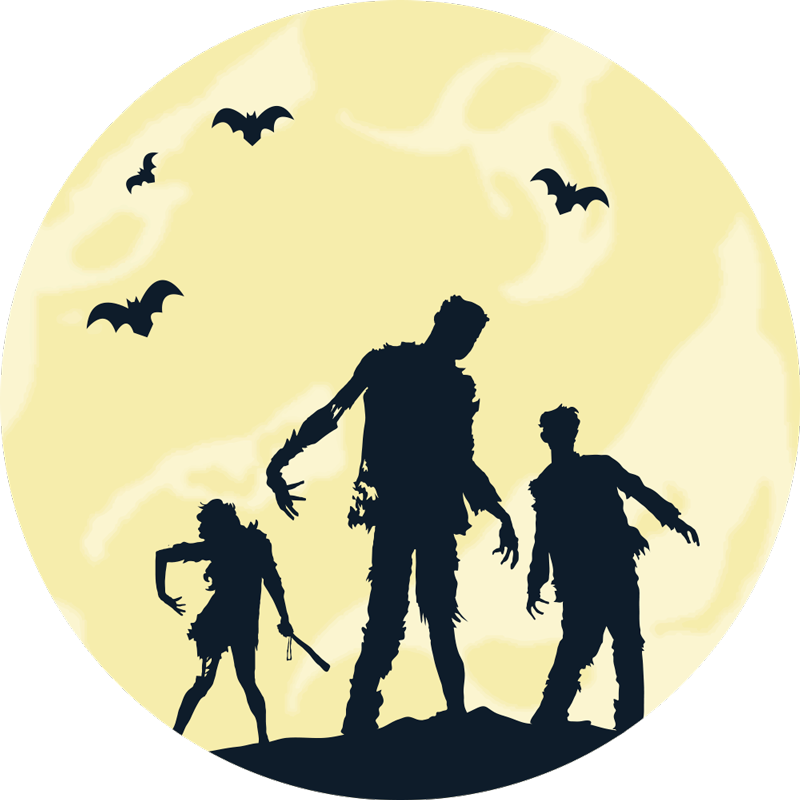 Covor de living din vinil de familie horror zombie - TenStickers