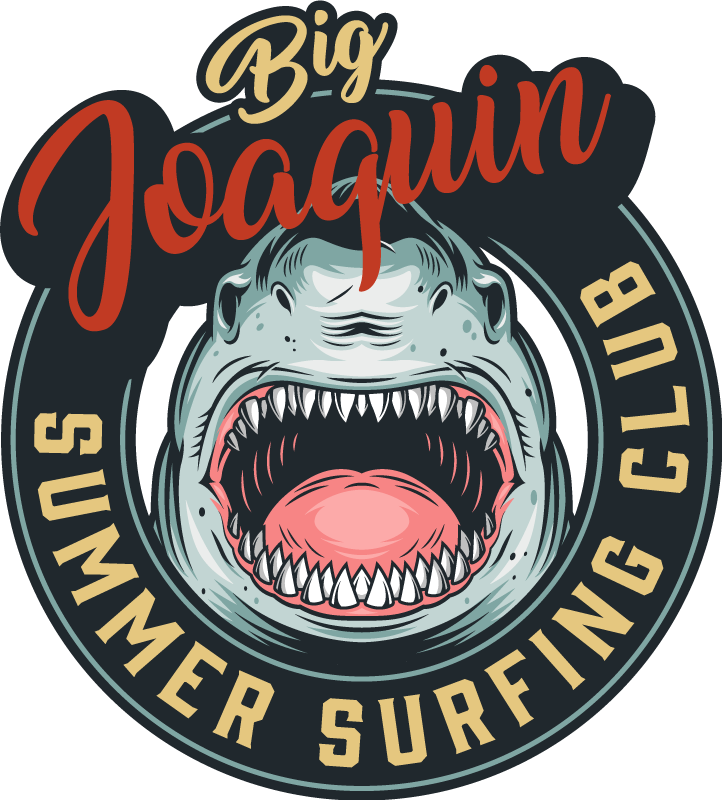 Covor de vinil cu nome emblema surfului rechinului - TenStickers