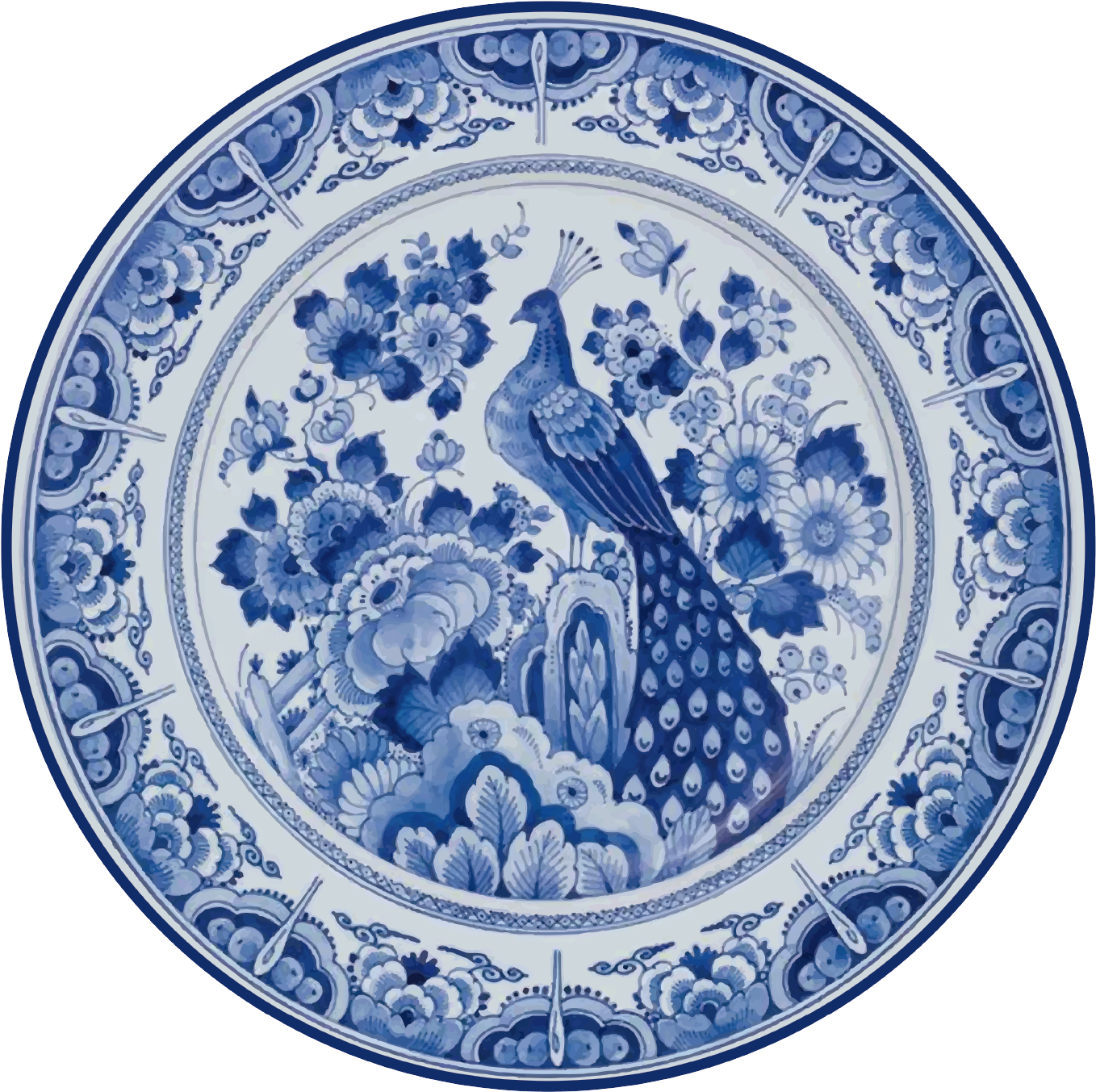 Covor delftware cu țiglă de păun - TenStickers
