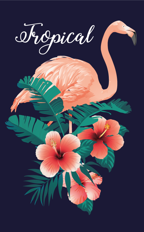 Covor vinil animal flamingo tropical - TenStickers