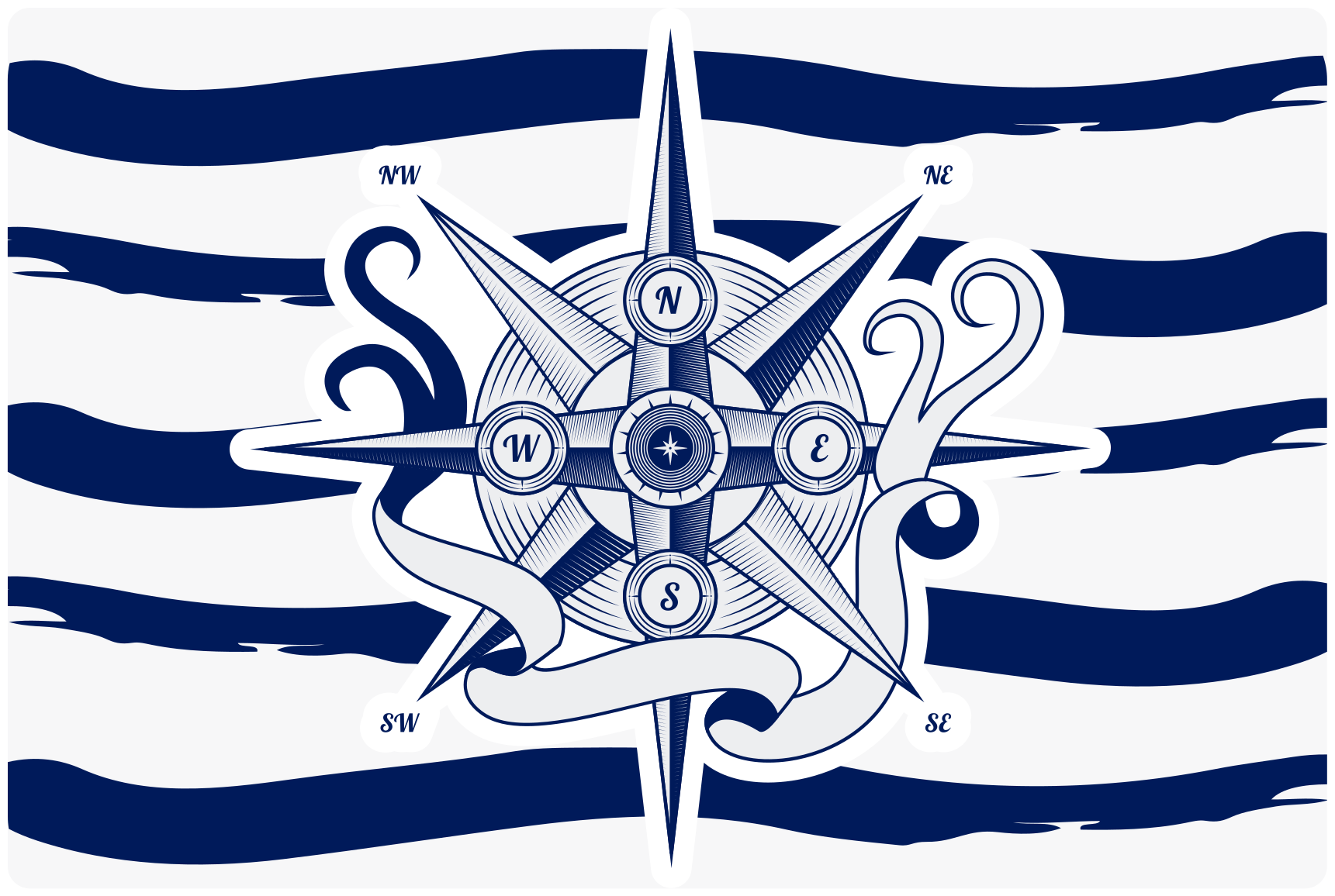 Covor de vinil harta lumii busolă nautică - TenStickers