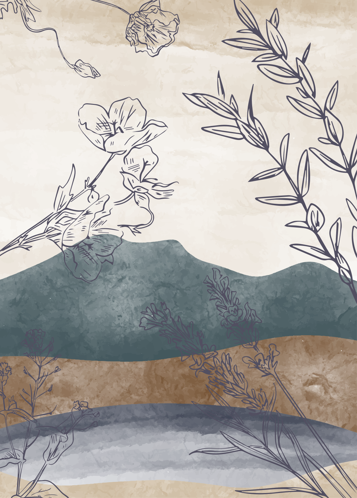 Covor floral pictat natura - TenStickers