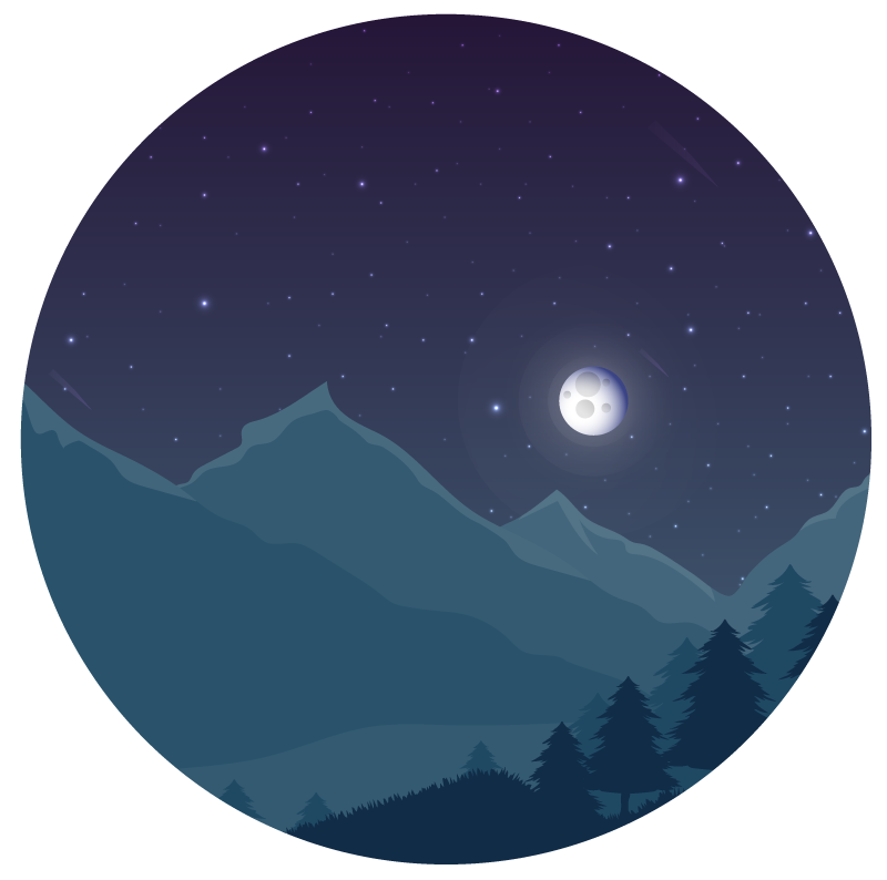 Covor vinil cu aspect de natura căderea nopții muntoase - TenStickers