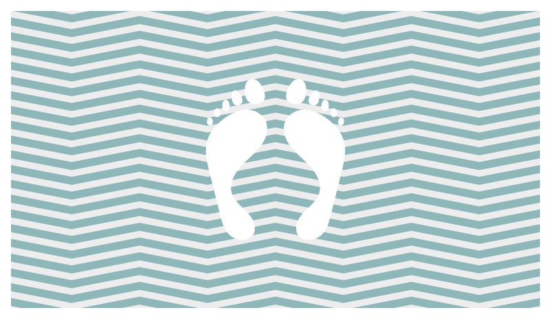 Urme de picioare dungi pardoseala de baie - TenStickers