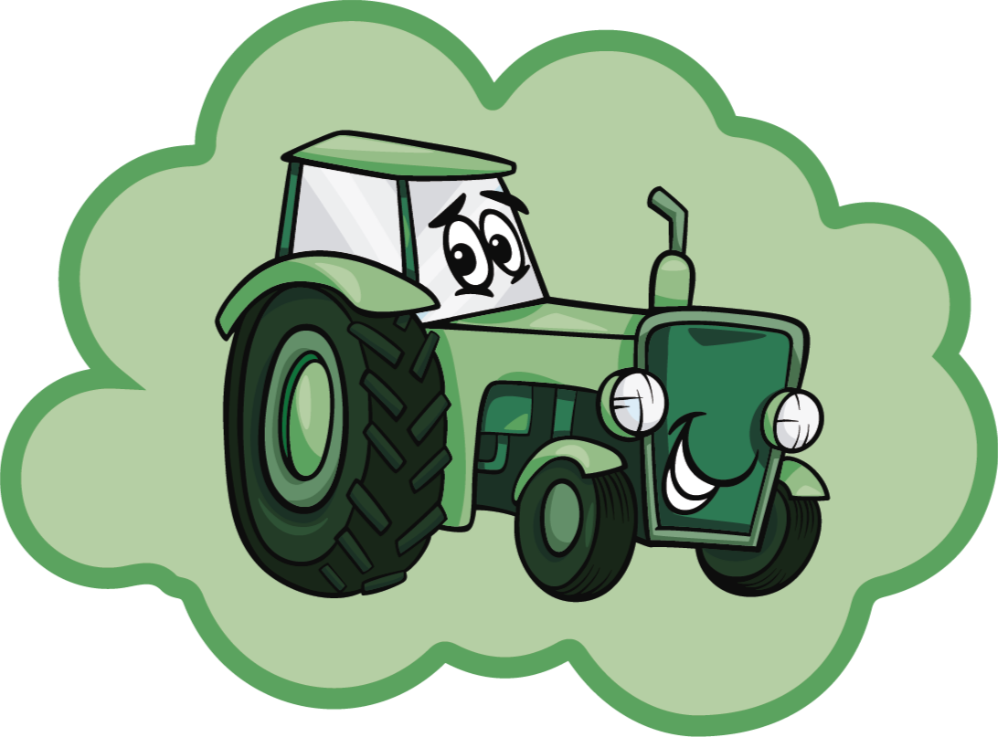 Covor verde din vinil pentru copii tractor - TenStickers